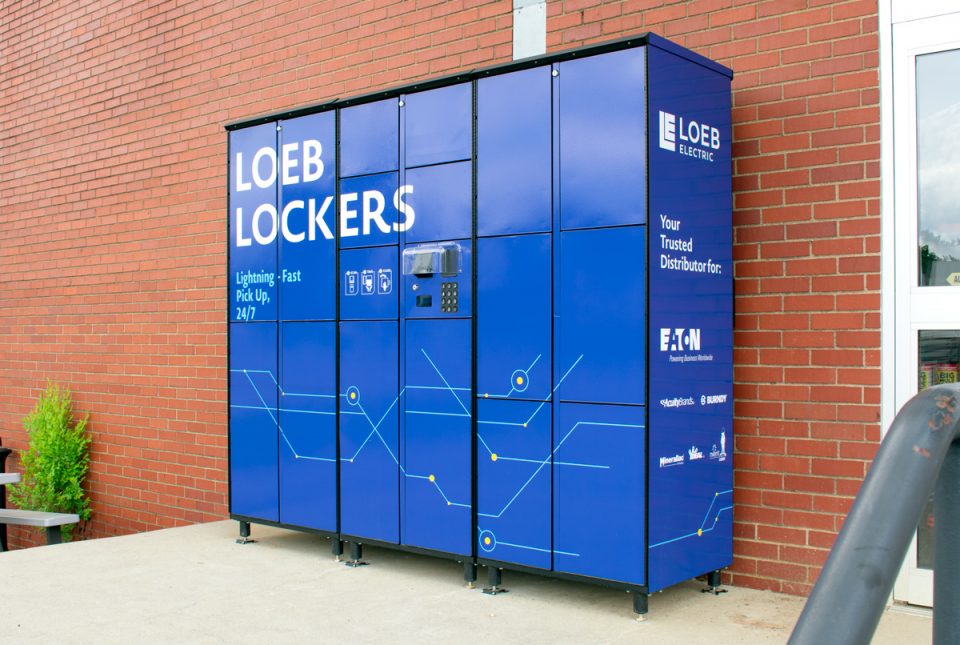 Loeb Electric pickup lockers on site