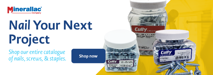 Cully/Minerallac: NAIL your next project. Click to shop our full catalog of nails, screws, and staples.